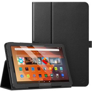 Fintie Folio Case for All-New Amazon Fire HD 10 and 10 Plus Tablet (13th/11th Generation, 2023/2021 Release) - Slim Fit Standing Cover with Auto Sleep/Wake, Black. 