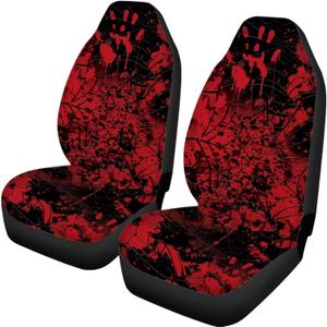 Modysero Halloween Blood Hands Car Seat Protector for Truck SUV Sedan Front Bench Back Universal Fit Anti-Slip Automobile Seat Cover for Man Woman