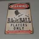 Vintage Baseball Wall Decor Sign - Metal Art for Boys Room Decor, Gift for Baseball Lovers - Perfect for Sports Themed Bedroom Decor, 8 x 12 Inch (928)