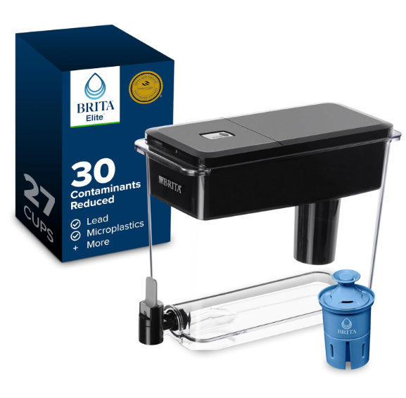 Brita Water Dispenser, UltraMax Elite Filter, Removes 99% of Lead, Includes 1 Filter, 27Cup Capacity, Black