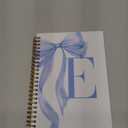JXREQ Coquette Blue Bow Personalized Notebook, Initial Letter E Monogram Journal, Preppy Girly Ribbon Bow Journal, Monogrammed Gifts for Women, Aesthetic Spiral Notebook 5.5x8.3