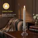 Simplelight White Flameless Taper Candles with Remote - Battery Operated Candles, LED Candlesticks, LED Taper Candle Battery Operated H:9.5 Inch (White)