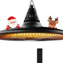 Hanging Heater, 1500W Outdoor Electric Patio Ceiling Heater with Remote Control, Infrared for Courtyard, Garage, Patio, Overheat & Tip-Over Protection, Waterproof, Black