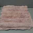 Neelvin Pink Faux Fur Cozy Soft Striped Decorative Throw Pillow Covers 16x16 inch Set of 2,Velvet Pillowcase Cushion Case for Sofa Couch