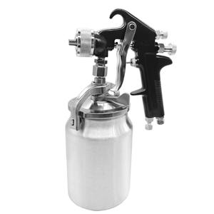 Joywayus HVLP Spray Gun with Cup, 1.8mm Nozzle, 34oz 1000cc Capacity, Professional Siphon Feed Pneumatic Air Paint Sprayer Gun, Black Handle