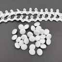 30PC Set 1/2 Inch White Satin Fabric Cloth Buttons with Shank and Buttonhole for Wedding Bridal Dress and DIY Sewing Clothing Dress Handmade Craft