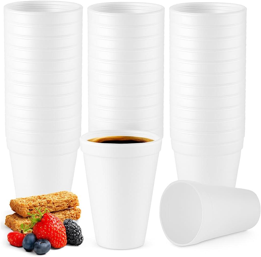 Concession Essentials 16oz Disposable White Foam Cups - Pack of 100ct