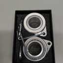 FLAG WIN Aluminum Alloy Flagpole Ring Set with Plastic Bearings 2 Pack, Anti Wrap 360Rotating Flag Mounting Ring Spinning Flag Pole Kit with Carabiner for 0.71-1.00 Inch Diameter Flagpole(Silver)