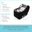 J.L. Childress Padded Infant Car Seat Bag - Travel Bag for Airplane, Fits Most Baby & Infant Car Seats, Compatible with UPPAbaby, Nuna, & Chicco, Airport Accessories, AirTag Compatible- Premier, Black