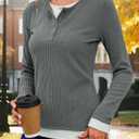 Gardenwed Sweater for Women Long Sleeve Shirts Tunic Tops Women Loose Fit Sweaters Trendy 2025 (Gray, S)