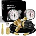 RX WELD Argon Regulators Gauges Gas Welding, Regulator for MIG and TIG, CGA580 Inlet Connection