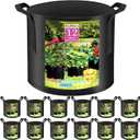 12 Pack Grow Bags 20 Gallon, 300G Heavy Duty Thickened Non-Woven Plant Bag Plant Fabric Pots with Handles Planting Bags, Pot for Plants