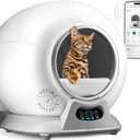 Self Cleaning Litter Box with Auto Safety Sensors for Multiple Cats - Automatic Cat Litter Box Self-Cleaning - Covered Ultra Odor Removal - Smart APP Control - Compatible On All WiFi - Electric Robot (Gray Without Bag)
