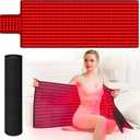 Extra Large Red Light Therapy Mat, High-Density LEDs Full Body Red Light Therapy, 660nm & 850nm Dual Wavelengths, Foldable Red Light Therapy Blanket with Timer, 65" x 20"