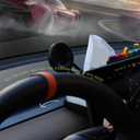 Steering Wheel Correction Marker Decoration Sticker for Tesla Model Y/3, Suede Soft Steering Wheel Center Stripe Steering Wheel Cover for Spinning Parking U-Turn