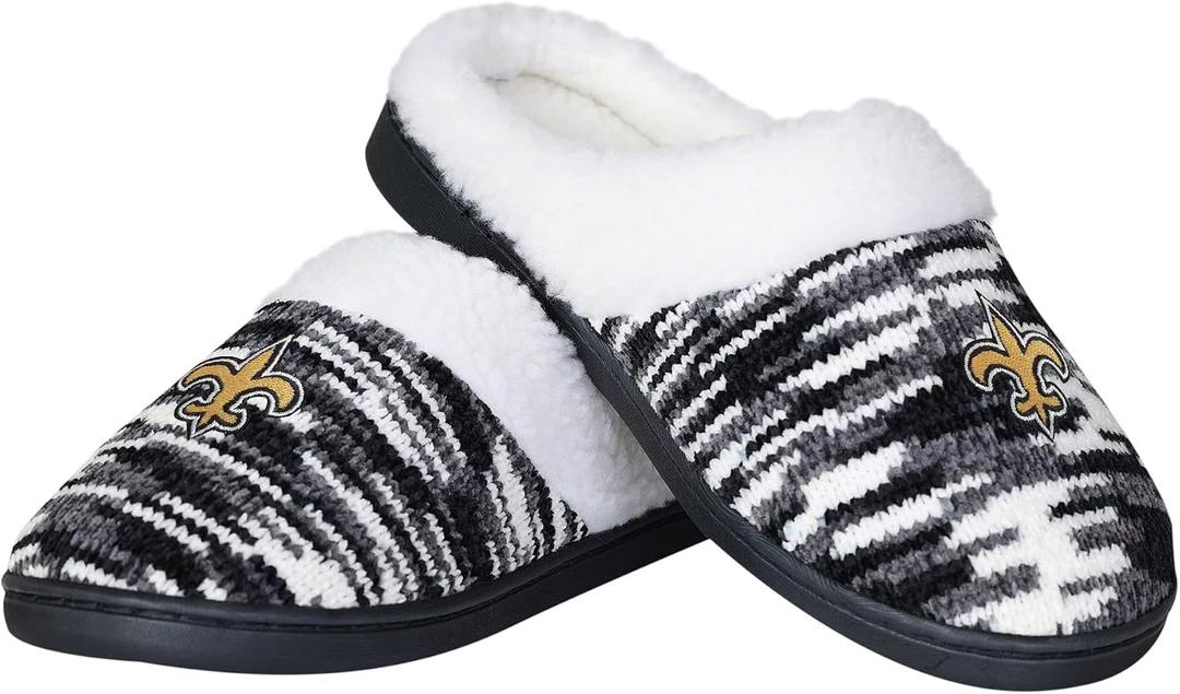 FOCO NFL Sherpa Lined Colorblend Cup Sole Slippers, Size: 7-8