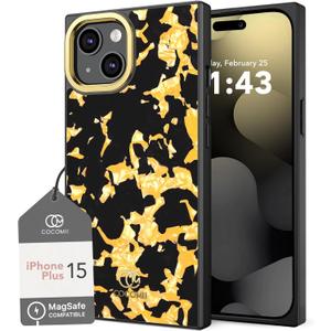 Cocomii - Rectangle Case Compatible with iPhone 15 Plus - Compatible with MagSafe, Opalescent Pearl, Camera Protector, Glossy, Magnetic Phone Case for iPhone 15 Plus 6.7 inch, Tortoise (iPhone 15 Plus 6.7", Tortoise)