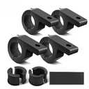 Nilight - 90028D 4PCS LED Light Bar Horizontal Bar Clamp Mounting Kit Fit on 0.75" 1" 1.25" Bull Bars Roof Racks Roll Cages for ATV UTV and Trucks, Black