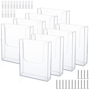 Ripeng 8 Pack Brochure Holder Wall Mount 8.5 x 11 Inch Clear Flyer Stand Acrylic Magazine Booklet Display Stand Plastic File Mail Literature Pamphlet Holder for Paper Organizer Rack Display