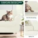 CHUN YI 3 Piece Chair Covers Armchair, Stretch Couch Cover with Separate Backrest and Cushion Covers, Anti-Slip Washable Living Room Furniture Protector for Dogs Pets (Small, Ivory)
