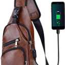 AMJ Crossbody Sling Bag Men Women, Casual Shoulder Backpack, Chest Daypack Satchel for Hiking Travel (Small, Black)