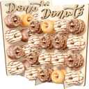 Donut Wall Display Stand, 2PCS Wooden Doughnut Holder Display 32 Donuts, Donut Holder Board for Donut Grow Up Party, Birthday, Wedding, Baby Shower, Donut Party Decorations (Natural) (13.4x17.7 inch)