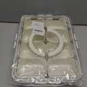 Amzcku Divided Serving Tray with Lid and Handle - Snackle Box Charcuterie Container for Portable Snack Platters - Clear Organizer for Candy, Fruits, Nuts, Snacks - Perfect for Party, Entertaining (1 pack 8 Compartments)