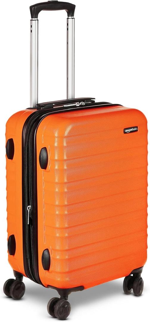 21" Hardside Carry-On Luggage with Spinner Wheels, Expandable for Up to 25% More Space, Scratch-Resistant Hardshell Suitcase, Telescoping Handle, Orange