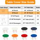 BDDC Fitted Round Table Cover - Fits 45"-56" Diameter Round Tables, Stretchy Spandex White Tablecloth, Washable & Wrinkle-Resistant Tablecloth for Indoor/Outdoor Picnics, Patios & Events