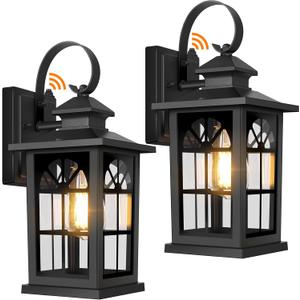 2-Pack Dusk to Dawn Outdoor Wall Light Fixtures, Aluminum Exterior Lighting Fixtures Wall Mount, Waterproof Porch Lights Outdoor Wall Sconces Lanterns, Black Outside Lights for House Front Door Garage, Black 2-Pack Dusk to Dawn Outdoor Wall Light Fixtures, Aluminum Exterior Lighting Fixtures Wall Mount, Waterproof Porch Lights Outdoor Wall Sconces Lanterns, Black Outside Lights for House Front Door Garage, Black