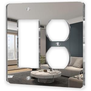 1 Pcs Mirror Outlet Covers Durable Light Switch Plates Acrylic Mirrored Switch Plates And Outlet Covers Decorative Wall Outlet Cover Wall Plates For Electrical Outlets