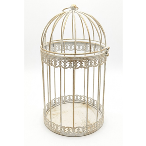 Decorative White Metal Bird Cage 