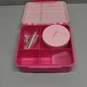 Bento Lunch Box with 8oz Soup Thermo, Kids Leakproof Lunch Food Containers with 4 Compartment, Kids Thermo Insulated Hot Food Jar for School, Trvael - (Pink)