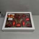 10Pcs Multiple Styles Glass Christmas Ball Ornaments for Tree Decorations, Red