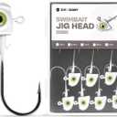 OJY&DOIIIY Swimbait Jig Heads with Chartreuse Fish Eye, 1/8 3/16 1/4 3/8 1/2oz Jigheads for Freshwater&Saltwater Fishing 10/15 Pack