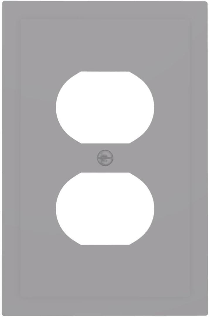 Grey 1 Gang Duplex Outlet Covers Decorative Single Light Switch Covers Electrical Receptacle Wall Plate Plug Switch Plate Cover Dimmer Dual Outlet Faceplate for Bedroom Decor