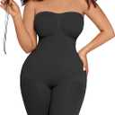 FeelinGirl Strapless Bodysuit for Women Tummy Control Shapewear Seamless Sculpt Body Shaper with Removable Straps (Large)