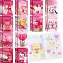 BenLouis 24 Valentines Day Mini Coloring Books Kids with 24 Stacking Crayons Valentines Day School Party Favors Activity Books Bulk for Kids Valentine's Day Goodie Bag Gift Stuffer Classroom Reward