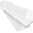 Glass Subway Tile 4 x 12 Inch White Glossy for Kitchen Backsplash Bathroom Wall Pack of 12 Sheets