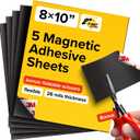 DIY Craft Magnetic Sheets with adhesive backing - 8x10" 5 pack Adhesive Sheets for Magnetic Stickers and Photos - 100% Customizable (8x10" 26 mils)