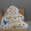 Lanpn 2 Pcs LED Christmas Tree Throw Pillows, Light Up Xmas Pillow Decor for Indoor Home Sofa Couch Chair Living Room Bedroom Christmas Decorations (White)