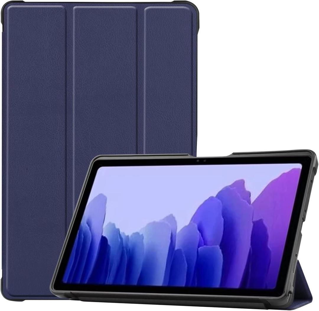 TPU Soft Tablet Cover for Samsung Galaxy Tab A7 10.4"(2020 2022 Release),Ultra Slim Folio Stand Leather Case for Samsung Galaxy Tab A7 10.4 SM-T500 T503 T505 T507 T509 (TPU-Dark Blue)