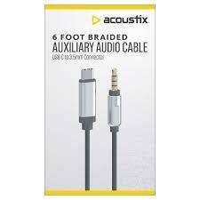 ACX USB C TO 3,5MM CABLE 6FT BK