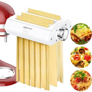 Pasta Attachment for KitchenAid Stand Mixer, 3 in 1 Set Pasta Maker KitchenAid Attachment Includes Spaghetti Cutter, Pasta Sheet Roller and Fettuccine Cutter, Attachment for Kitchen aid Mixers