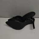 Women's Leather Pointed Toe Stilettos Heeled Sandals Fashion Sexy Open Toe Slip On Backless High Heels Slides for Party Prom Date Dress Shoes (8.5, Black)