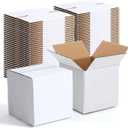 Yeaqee 72 Pcs Shipping Boxes Corrugated Cardboard Small Shipping Boxes for Packaging Mailing Packing Moving Small Business Storage Crafts Gifts (4x4x4 Inch, White)