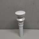 Bathroom Sink Drain,Drain Stopper Bathroom Sink Without Overflow,Pop Up Drain Assembly with Detachable Strainer Basket,Built-in Anti-Clogging, Stainless Steel Nut White (White-big Cap)