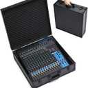Mixer Case for Yamaha MG16XU/ MG20XU | Protective Hard Shell Carrying Storage Gig Bag Case for Mackie ProFX16V3 / Tascam Model 16 with EVA Foam | Fits Mixer Size up to 19.7 X 17.4" X 5.2"