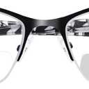 FONHCOO Bifocal Reading Glasses for Women, Metal Spring Hinge Blue Light Blocking Half Frame readers Anti UV/Glare/Eyestrain (Black)