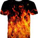 RAISEVERN Unisex Summer T-Shirts Crewneck Cool Short Sleeve Funny Graphic Print Top Casual Tees (L)